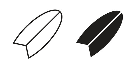 Surf board icons set. Pixel Perfect scalable icons.