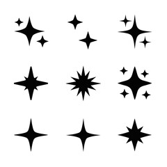 Star Sparkle Icons Set &ndash; Shining Twinkle Symbols for Decoration, UI & Graphic Design