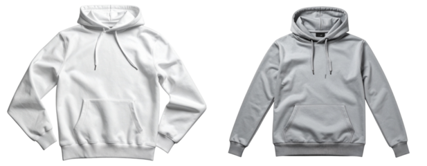 Streetwear Hoodie Laid Flat on Surface, Top-Down Composition, Transparent Background