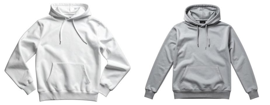 Streetwear Hoodie Laid Flat on Surface, Top-Down Composition, Transparent Background - Powered by Adobe