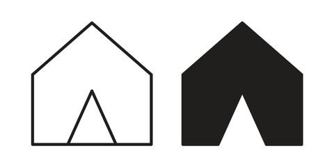 Tent icons set. Pixel Perfect scalable icons.