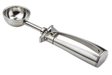 Professional stainless steel ice cream scoop with trigger release mechanism