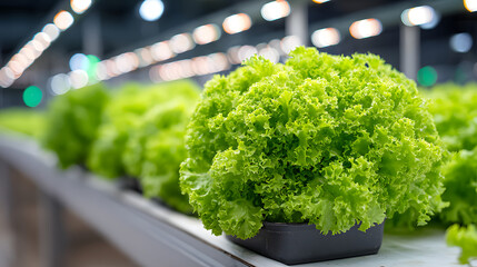 Farmers cultivate fresh lettuce in a greenhouse during daytime for local markets and restaurants