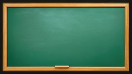 Green Chalkboard with Wooden Frame, Ideal for Education, Presentation, or Design Mockups in Classrooms