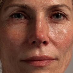 Fototapeta premium Close-Up Portrait of a Weathered Woman with Intense Expression