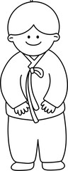 새해 설날 명절 인사 남자 캐릭터 라인드로잉 색칠공부(new year hanbok character line drawing coloring)