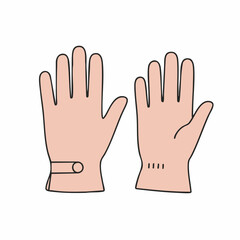 Obraz premium Two stylized gloves with contrasting details and simple design.