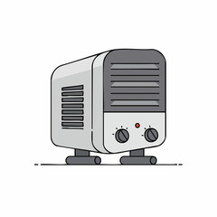 Illustrated Electric Space Heater with Dial Controls and Vents