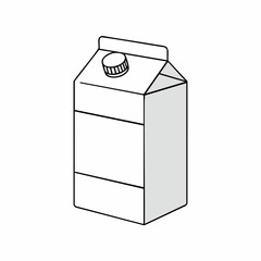 Minimalist Milk Carton Illustration with Distinctive Cap and Clean Lines