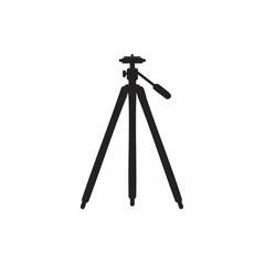 Black Silhouette of a Photography Tripod, Ready for Use