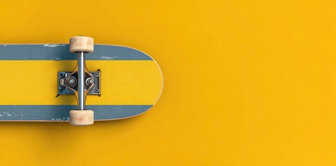 Stylish Skateboard on Bright Yellow Background for Urban Lifestyle