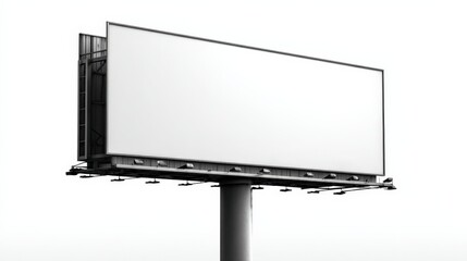 Obraz premium Blank Billboard Mockup Isolated on White Background for Advertising and Marketing Campaigns