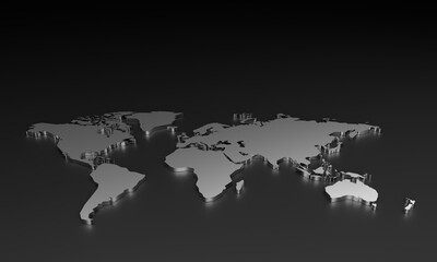 silver map of the world