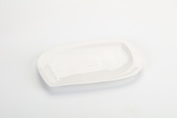 White ceramic empty plate dishware