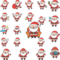 Colored Santa Claus Character | Vibrant Christmas Cartoon Illustration | Festive Holiday Vector Art