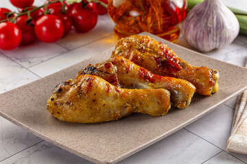 Roasted chicken drumstick with spices