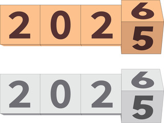 2025 to 2026 new year transition concept with 3D numbers Blocks.