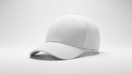 Fototapeta premium Blank white baseball cap isolated on white