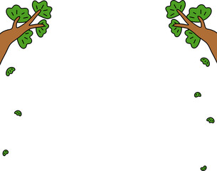 소나무 나뭇잎 라인드로잉 프레임