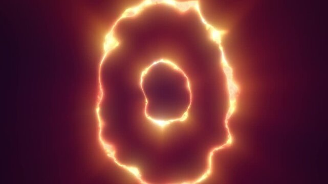Glowing orange plasma ring emitting bright light and heat