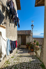 A narrow street in Castel San Pietro, a small town in the province of Rome, Italy.