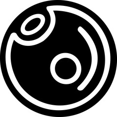 Ovum egg flat icon. Reproductive health, menstrual biology. Female fertility. Human dna, microbiology. Contour symbol isolated on transparent background.