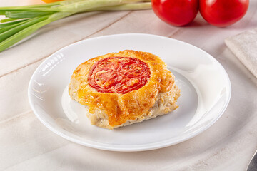 Chicken chop cutlet with cheese and tomato
