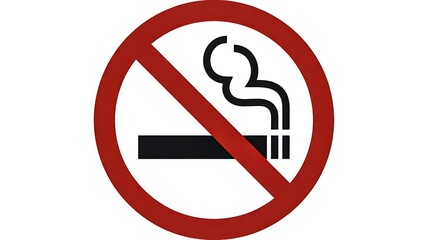 No smoking prohibition sign with cigarette symbol
