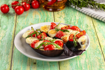 Baked eggplant with cherry and mozzarella
