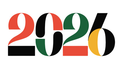 Vibrant 2026: An eye-catching graphic showcases the year 2026, composed with bold typography and a rich palette of colors, standing out with a modern and artistic appeal.