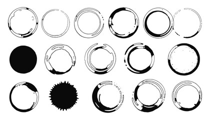 Grunge Circles Or Round Marks From Coffee And Tea Cups