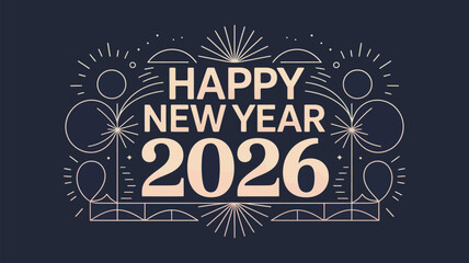 Elegant happy new year 2026 celebration design