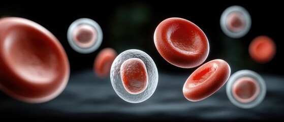 Exploring the interaction between red blood cells and white blood cells in the human body during a microscopic view