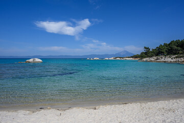 Orange beach (Kavourotrypes, Portokali) in Halkidiki near Sarti, Greece	
