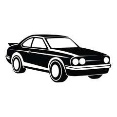 Obraz premium car wrap black and white silhouette on white background