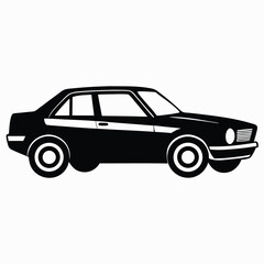 car wrap black and white silhouette on white background