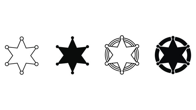 Sheriff star badge vector illustration design element icons