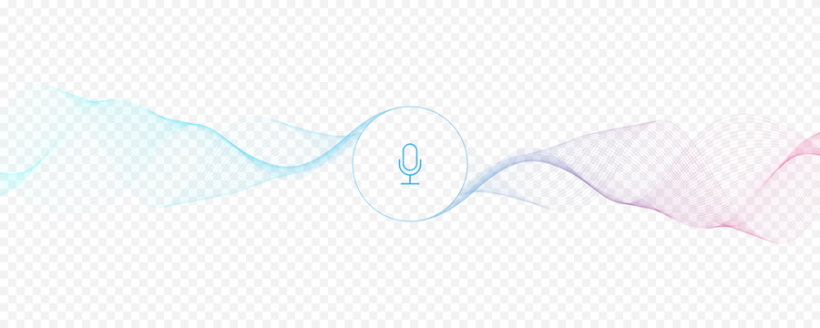 Voice assistant concept. Vector sound wave. Voice and sound recognition equalizer wave flow background. Personal assistant and voice recognition concept gradient vector illustration.