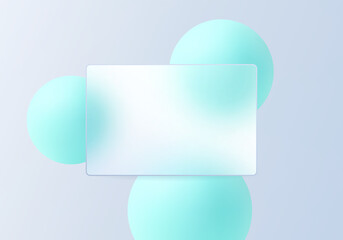 A panel with soft mint-blue spheres on a light background. A clean, minimalist, and airy interface.