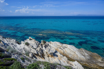 Orange beach (Kavourotrypes, Portokali) in Halkidiki near Sarti, Greece	