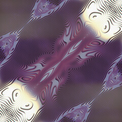 Symmetrical composition of dark metallic pattern with intricate details. 3d rendering illustration