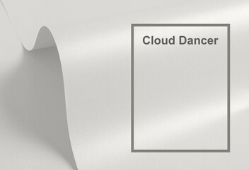 Cloud Dancer, trendy off-white color of the Year 2026. Paper sheet.