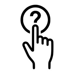 Obraz premium User inquiry concept hand pushing question button