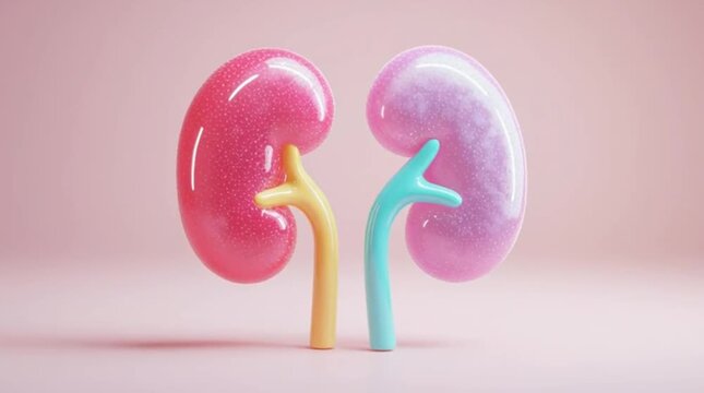 Stylized 3D Kidneys Model Health Care and Medical Concept