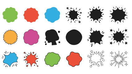 Colorful shapes and silhouettes a collection of vector graphic elements for design
