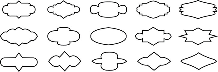 Black  ramadan frames, mosque arches, moroccan arabic border or door. Arab arch door line set. Islamic window or gate.