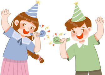 Kids celebrate new year party