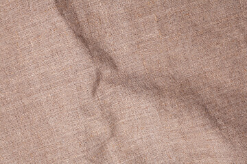 Close-up of natural burlap fabric