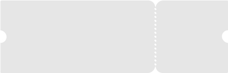 Empty ticket template with perforated borders for raffle, event entry passes, cinema stubs and lottery promotion designs