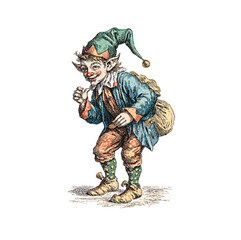 vintage illustration on white background